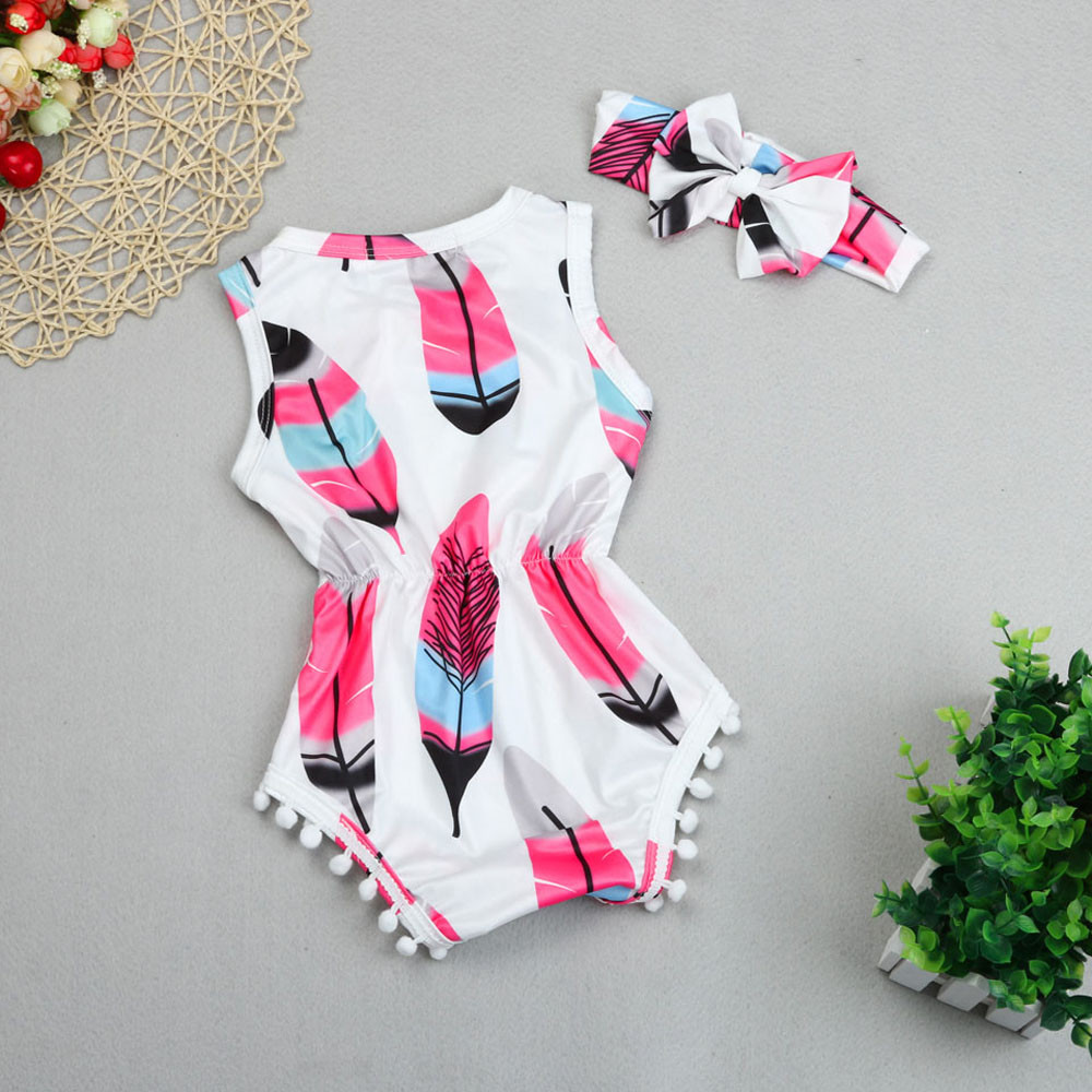 Baby Girl Rompers with Headband